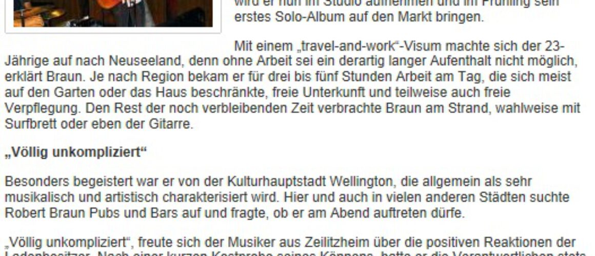 Artikel vom 01.02.2013 in der Main Post über den Jam Man